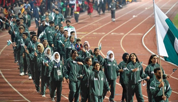This representational image shows Pakistan contingent marches past at the 13th South Asian Games opening ceremony in Kathmandu on December 10, 2019. — AFP