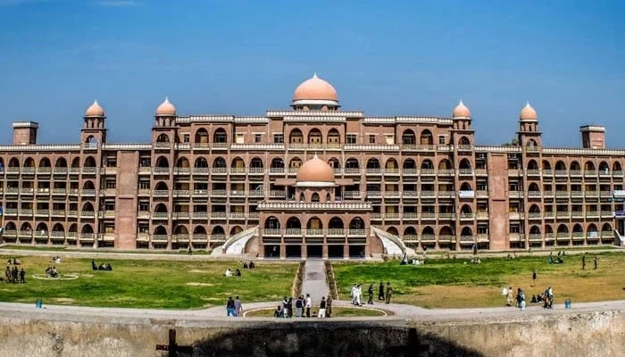 The University of Peshawar (UoP) building is seen in this image. — gadmissions.uop.edu.pk/File