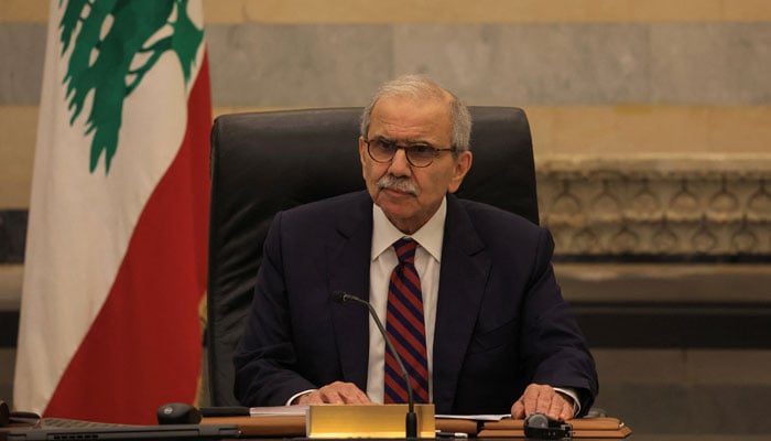 Lebanese Prime Minister Nawaf Salam leads a cabinet meeting, amid escalating hostilities between Israel and Hezbollah, as the US-Israeli conflict with Iran continues, in Beirut, Lebanon, March 26, 2026. — Reuters