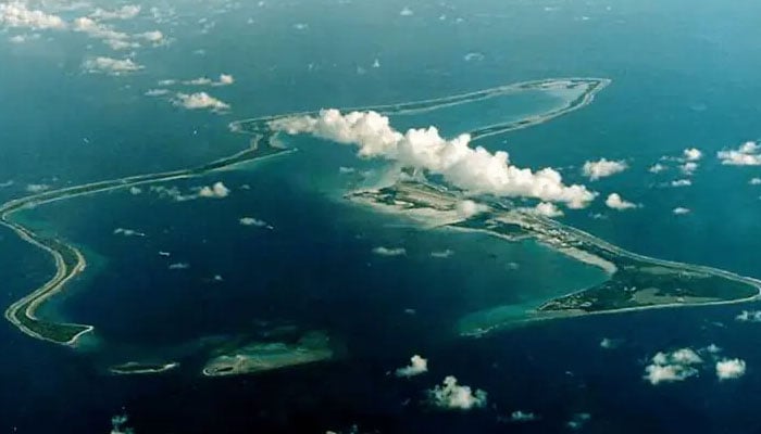 An undated file photo shows Diego Garcia, the largest island in the Chagos archipelago and site of a major United States military base in the middle of the Indian Ocean leased from Britain in 1966. — Reuters