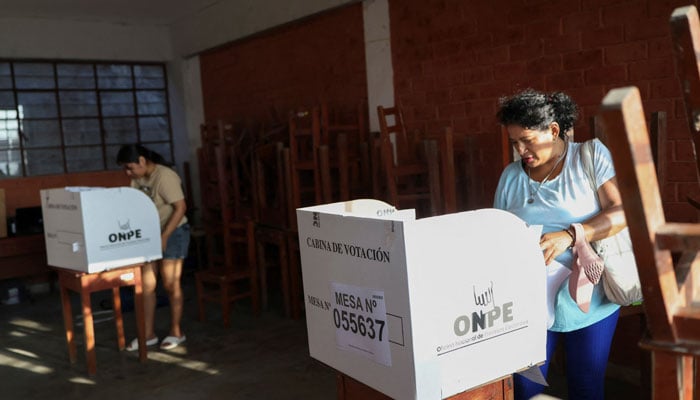 People vote during Perus general election, in San Juan Miraflores district, in Lima, Peru, April 12, 2026.— Reuters