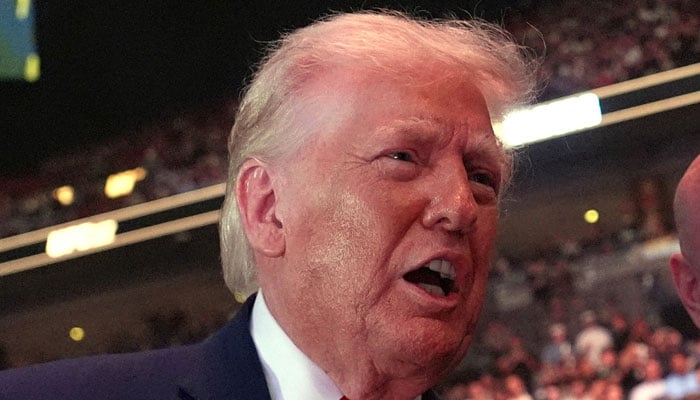 US President Donald Trump attends UFC 327 at Kaseya Center in Miami, Florida, US, April 11, 2026. — Reuters