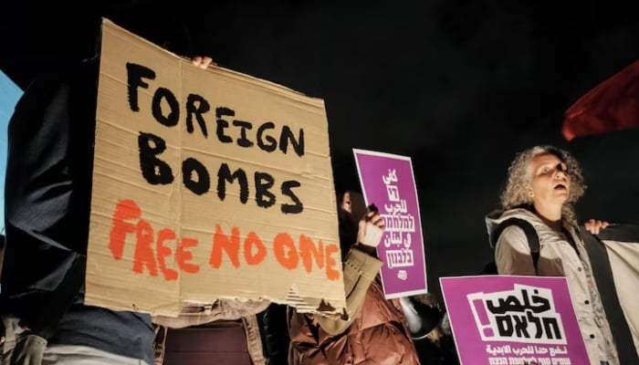 Israelis take part in an anti-government protest calling for an end to the conflict with Lebanon, amid a two-week ceasefire between US and Iran, Israel April 11, 2026. —Reuters