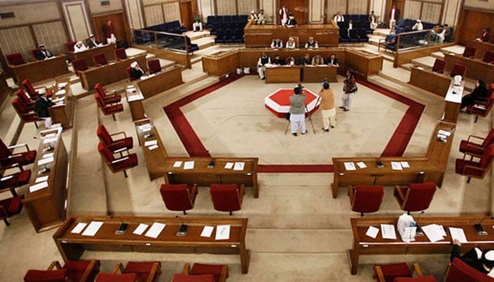 The image shows the inside view of the Balochistan assembly. — APP/File