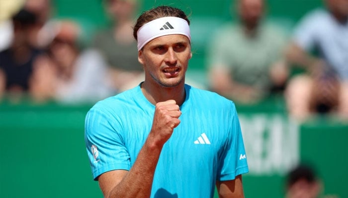 Alexander Zverev can be seen celebrating. —AFP/File
