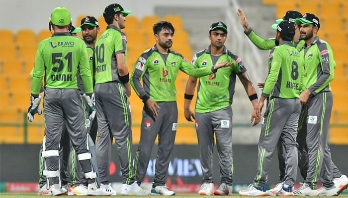 Lahore Qalandars celebrate after taking a wicket. —X@PSL/File
