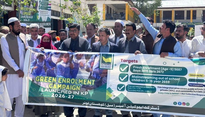 Lower Kohistan Deputy Commissioner Tariq Mehmood is seen at a walk on April 14, 2026. — Facebook@DEO Male Kohistan Lower
