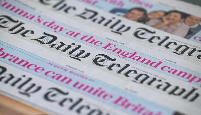 The photo shows the masthead of the British newspaper The Telegraph. — AFP/File