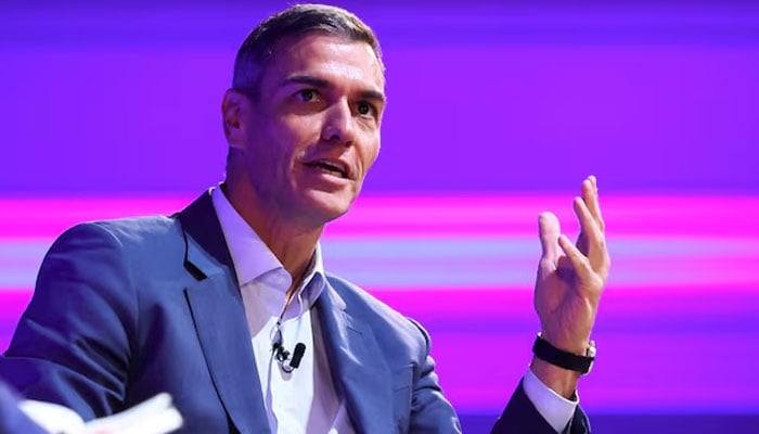 Spains Prime Minister Pedro Sanchez takes part in a talk on The Future of Multilateralism: A Coalition to Tackle Global Challenges at the 2025 Global Progress Action Summit, in London, Britain, September 26, 2025.—Reuters