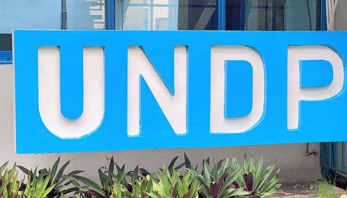 In this image, the United Nations Development Programme (UNDP) board can be seen outside the office. — United Nations Development Programme Website/File