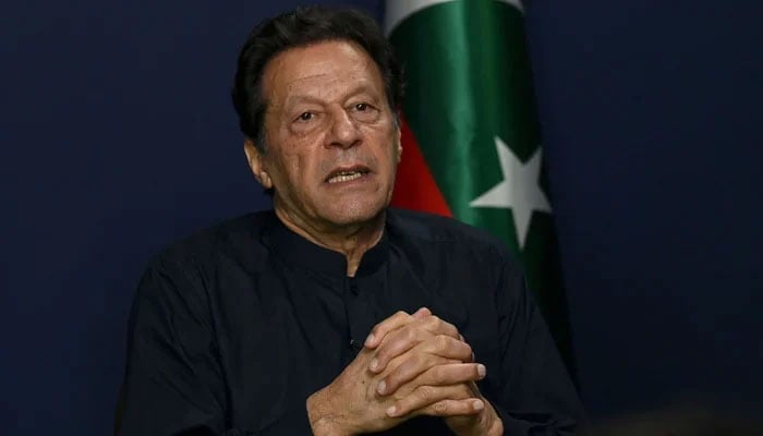 Pakistan Tehreek-e-Insaf founder Imran Khan gives an interview at his Zaman Park residence on May 18, 2023. — AFP