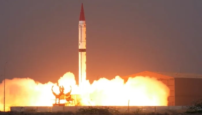 Nuclear missile being launched for testing purpose. —ISPR/File