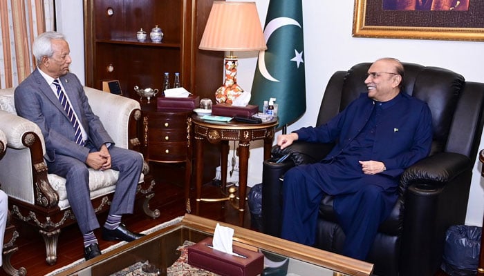 Sindh Governor Nehal Hashmi called on President Asif Ali Zardari at Aiwan-e-Sadr on April 15, 2026. — Xsindh_governor