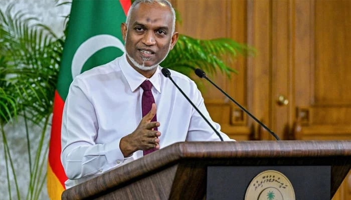 Maldives President Mohamed Muizzu addressed a press conference for nearly 15 hours, his office said, claiming it broke a previous record held by Volodymyr Zelensky. —AFP/File