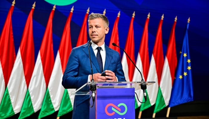 Peter Magyar, leader of the opposition Tisza Party, speaks during a news conference a day after the parliamentary election, in which Hungarian Prime Minister Viktor Orban conceded defeat in Budapest on April 13, 2026. —Reuters