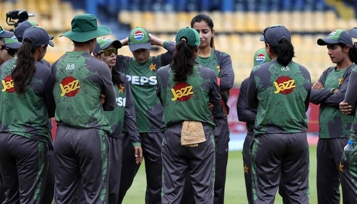 Pakistan players train ahead of their ICC Womens Cricket World Cup match against New Zealand at the R Premadasa Stadium in Colombo on October 18, 2025. — PCB
