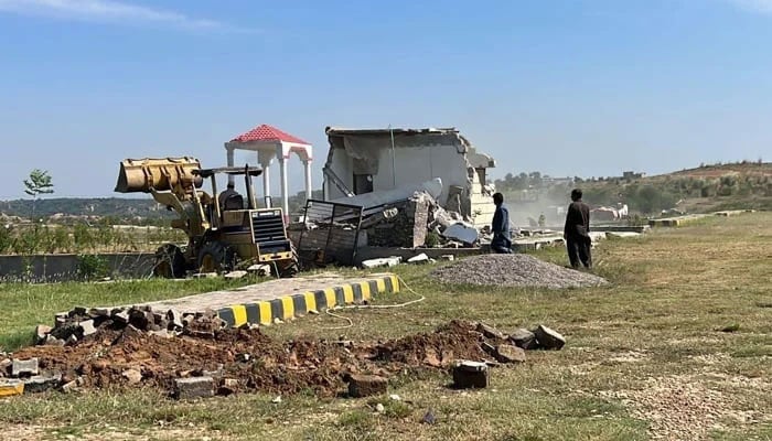 This representational image shows officials conducting an operation against an illegal housing scheme in this picture released on October 18, 2023. — Facebook@RawalpindiDevelopmentAuthority