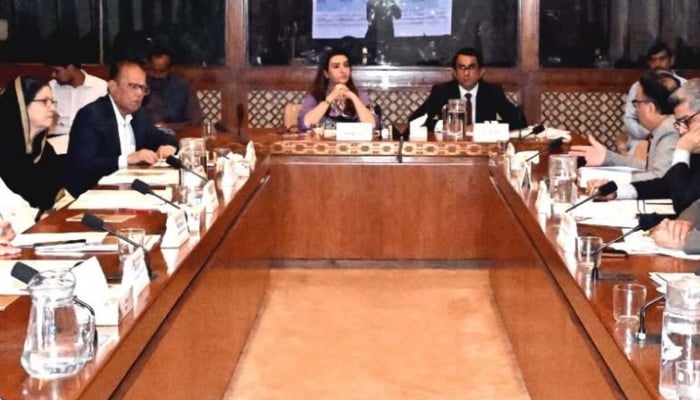 Senator Bushra Anjum Butt chairing the Senate Standing Committee on Federal Education and Professional Training, April 16, 2026. —Facebook@Pakistansenate