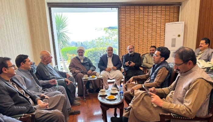 Tehreek-e-Tahafuz-e-Ayin-e-Pakistan (TTAP) leaders hold a meeting in the Parliament House, Islamabad, February 17, 2026. — X/@TTAP_OFFICIAL