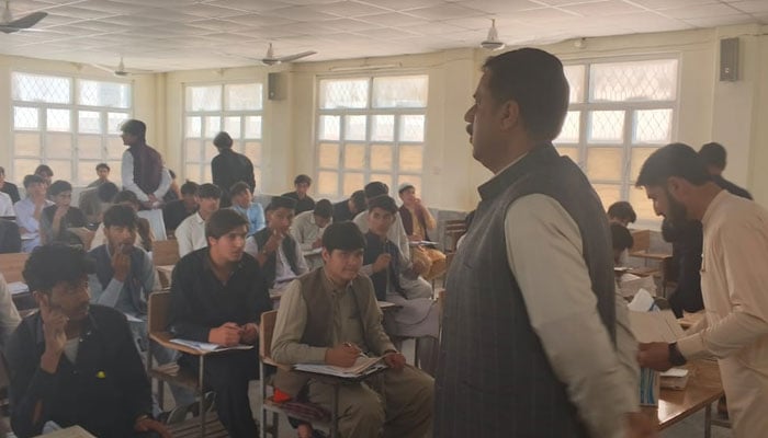 BISE Malakand Chairman Kaleemullah visits an examination centre in Timergara on April 17, 2026. — Facebook@bisemkdofficial