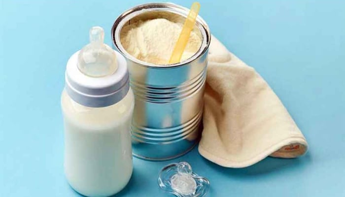 A representational image showing baby formula milk, feeder and napkin. —TheNews/File