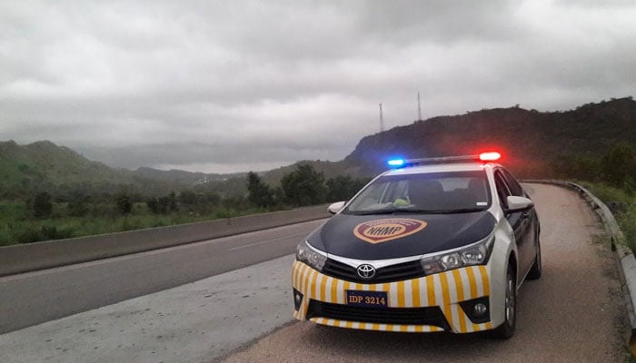 The representational image shows a car of the National Highways & Motorway Police (NHMP). — APP/File