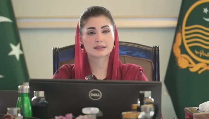 Punjab Chief Minister Maryam Nawaz addressing a meeting of provincial ministers and secretaries on November 24, 2025. — Facebook@TheMaryamNSharif/Screengrab