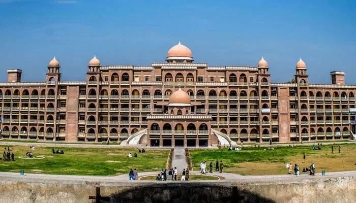 The University of Peshawar (UoP) building is seen in this image. — gadmissions.uop.edu.pk/File