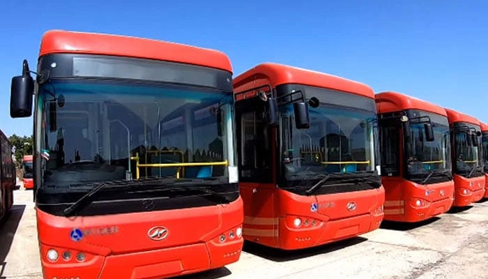 This undated photo shows a fleet of the Peoples Bus Service. — APP/File