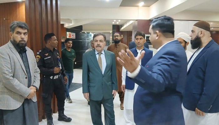 Balochistan Governor Jaffar Khan Mandokhail visiting the Saylani Welfare International Trusts Zaitoon Ashraf IT Park, Karachi, on April 20, 2026. — Facebook@Governor Balochistan