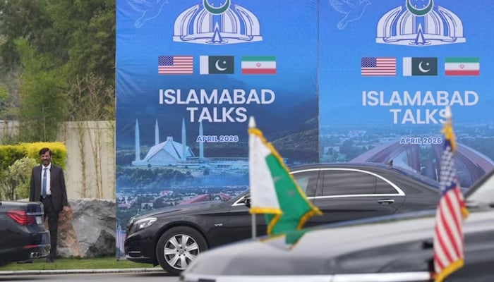 A Pakistani official stands during the arrival of the U.S. Vice President JD Vance for talks with Iranian officials in Islamabad, Pakistan, Saturday, April 11, 2026.—Reuters