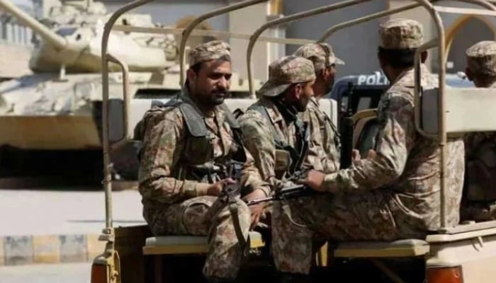 Pakistan Army personnel can be seen patrolling in this undated image. — Reuters/File