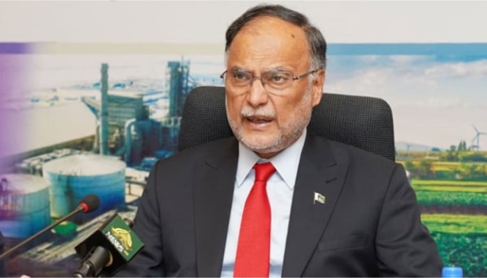 Federal Minister for Planning Ahsan Iqbal, briefing the media at the launch of the Monthly Development Report in Islamabad on September 8, 2025. — PID
