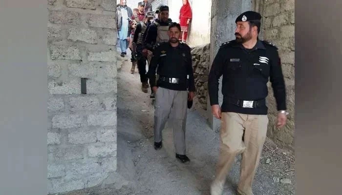 KP police personnel during a search operation in KP on January 2, 2024. — Facebook@KPK Police