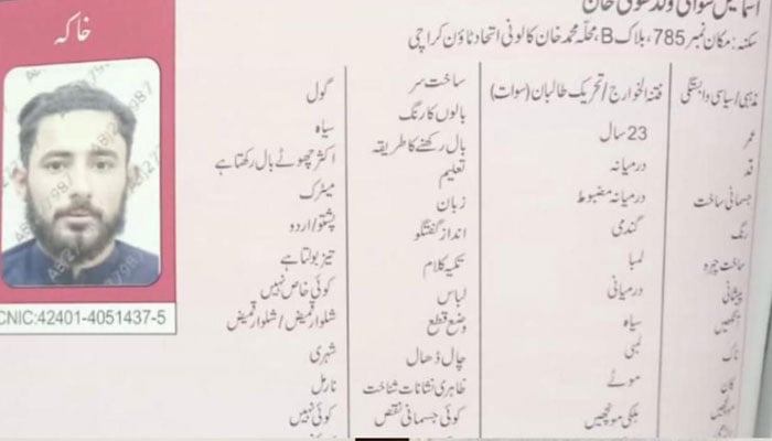 The image shows the photo of the arrested outlaw, Ismail Swati, on April 21, 2026. — Facebook@sindhpolicedmc