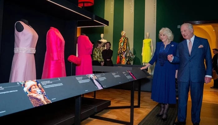 Britains King Charles and Queen Camilla during a visit to the Queen Elizabeth II: Her Life in Style exhibition at The Kings Gallery, Buckingham Palace, London, Britain April 20, 2026. — Reuters