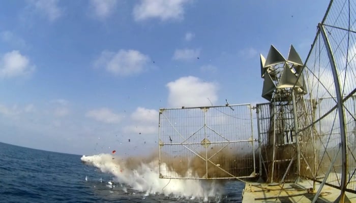 Pakistan Navy has conducting live weapon firing of the Taimoor Air-Launched Cruise Missile. —APP