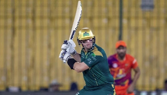 Multan Sultans Steven Smith plays a shot during the PSL 11 match against Rawalpindiz at National Bank Stadium, Karachi, on April 21, 2026. — PSL