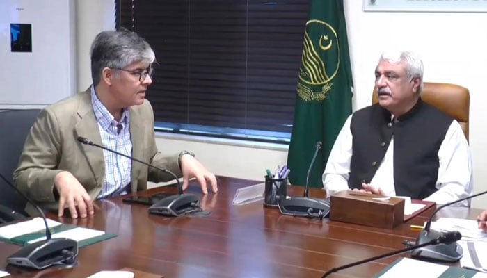 Punjab Health Minister Khawaja Salman Rafique chairing a meeting in the Department of Specialised Healthcare and Medical Education on April 22, 2026. — Facebook@SalmanRafiquePK