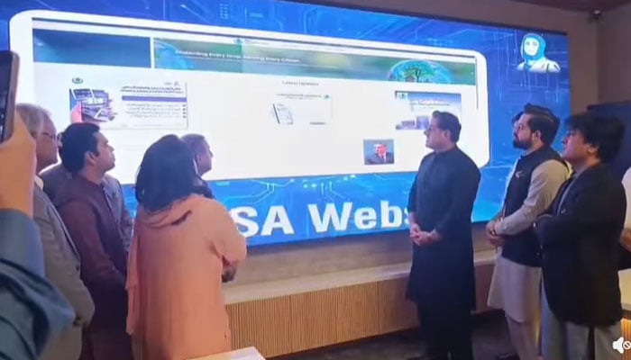 Punjab Minister for Housing and Urban Development Bilal Yasin formally inaugurates an e-portal in Wasa Punjab  on April 22, 2026. — Facebook@lahorewasa/Screengrab