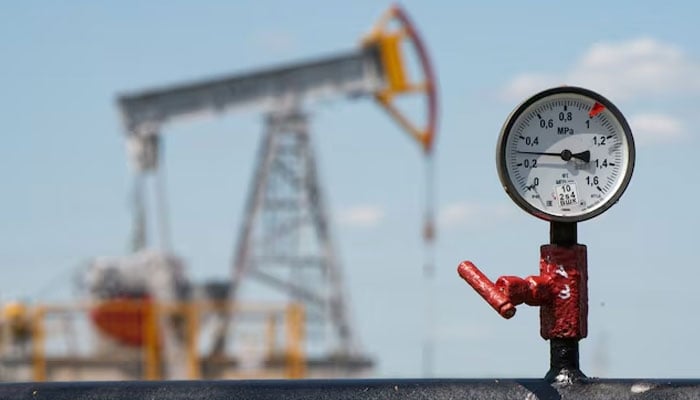 A view shows a pressure gauge near oil pump jacks outside Almetyevsk, in the Republic of Tatarstan, Russia July 14, 2025. — Reuters
