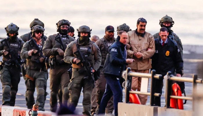 Captured Venezuelan President Nicolas Maduro arrives at the Downtown Manhattan Heliport, as he heads towards the Daniel Patrick Manhattan United States Courthouse for an initial appearance on January 5, 2026. — Reuters