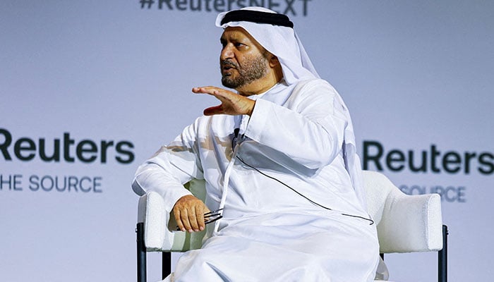 Diplomatic advisor to the United Arab Emirates President Anwar Gargash speaks at the Reuters NEXT Gulf Summit, in Abu Dhabi, United Arab Emirates, October 22, 2025. — Reuters