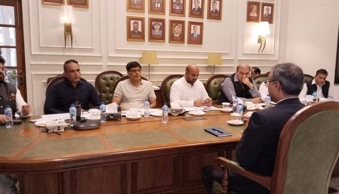 Punjab Education Minister Rana Sikandar Hayat is seen conducting interview for the appointment of chairpersons of the province’s education boards, on April 24, 2026. — Facebook@RanaSikandarHayat.Official