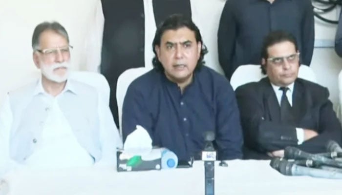 TTAP leaders address the press conference in Islamabad, on July 24, 2025. — Geo News/Screengrab