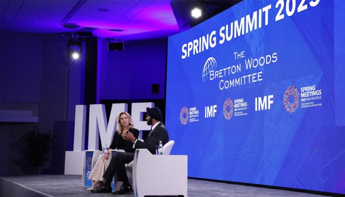 Ajay Banga of the World Bank addressing the event. —brettonwoods.org/File
