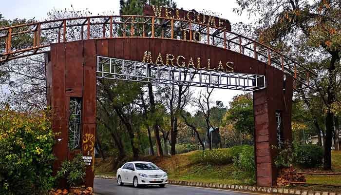 The representational image shows a car entering in the Margalla Park, Islamabad. — APP/File
