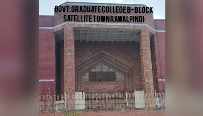 The representational image shows the Government Graduate College for Women, B-Block Satellite Town in Rawalpindi. — Facebook/Govt. Graduate College for Women, B-Block, Satellite Town , Rwp