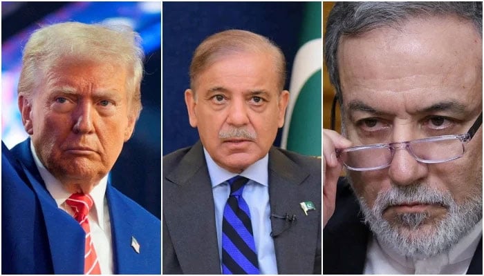 (From left) US President Donald Trump, Prime Minister Shehbaz Sharif and Iran Foreign Minister Abbas Araghchi. — Reuters/File