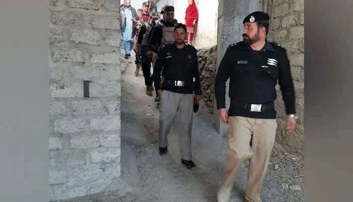 KP police personnel during a search operation in KP on January 2, 2024. — Facebook@KPK Police